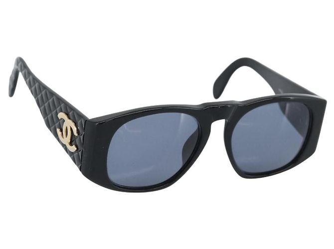 CHANEL Sonnenbrille Kunststoff Schwarz Gold CC Auth bs35953 Golden