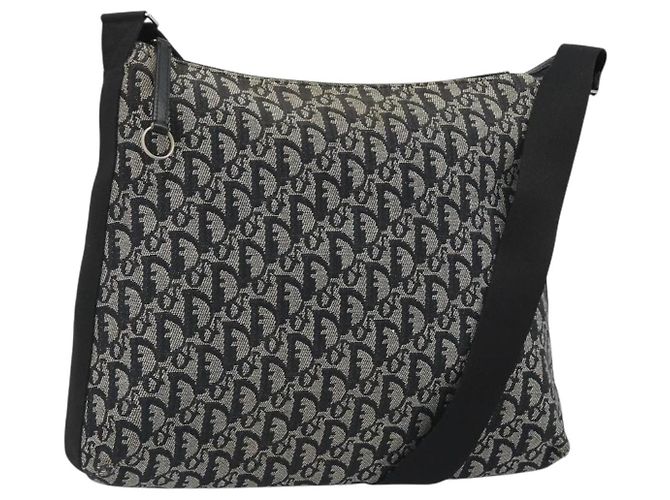 Borsa a tracolla Christian Dior Trotter Canvas Navy Silver Auth ep14914A Argento Blu navy