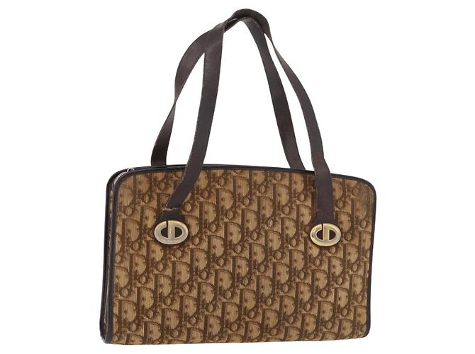 Borsa Christian Dior Trotter Beige Oro Auth 189192 D'oro