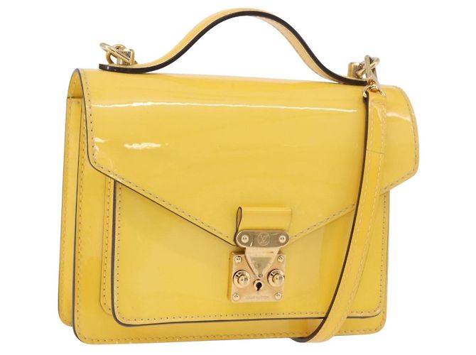 LOUIS VUITTON Bolso Monogram Vernis Monceau BB 2way Amarillo LV Auth 190117A
