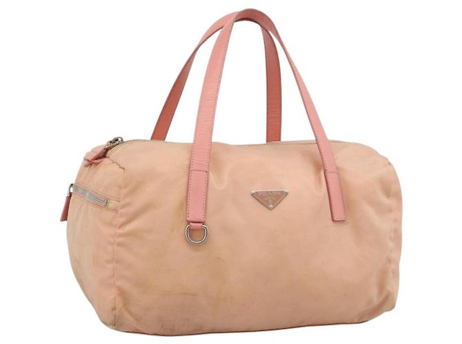 Borsa PRADA Nylon Rosa Argento Auth 189599