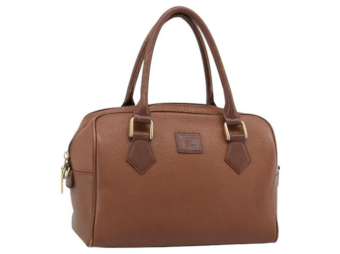 Borsa Burberry in pelle marrone oro Auth ep15010 D'oro