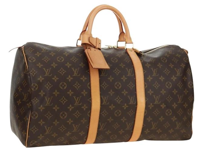 LOUIS VUITTON Monogram Keepall 50 Boston Bag M41426 LV Auth 188942SAV Monograma