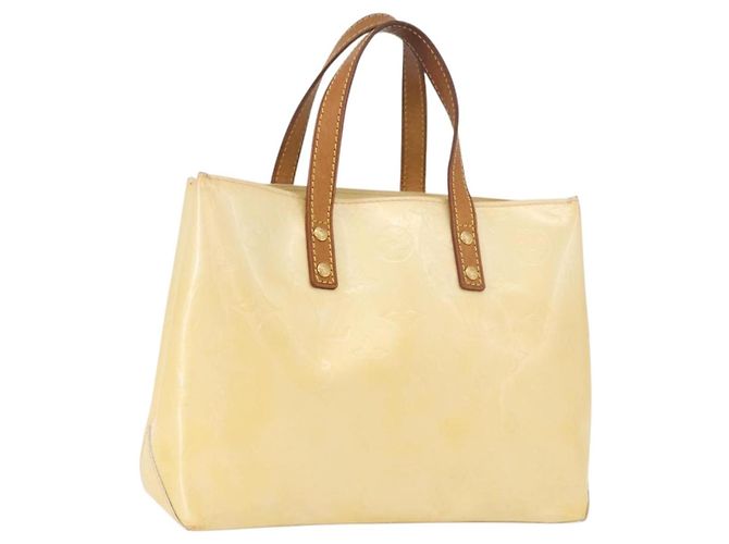 LOUIS VUITTON Monogram Vernis Reade PM Hand Bag Perle M91336 LV Auth BA13750