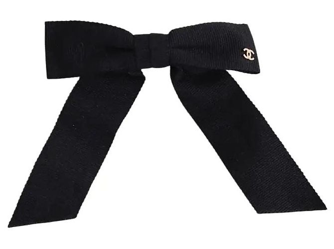 Chanel Black Bow Hair Clip