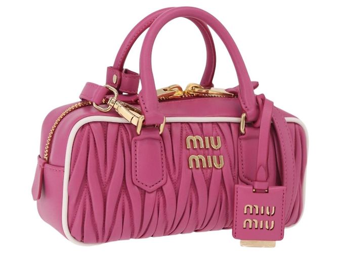 Bolso Miu Miu Matelasse Arcadi Small de cuero 2way Rosa Oro Auth 189560SM Dorado