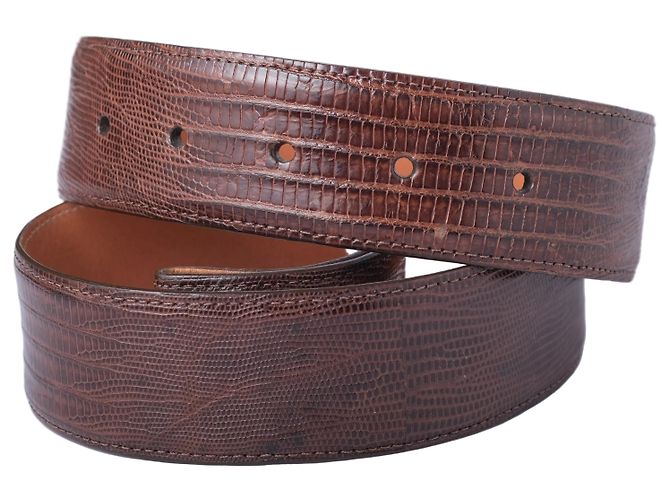 Autre Marque Gürtel Andrea Barnett Brown Genuine Teju Lizard Leather Braun