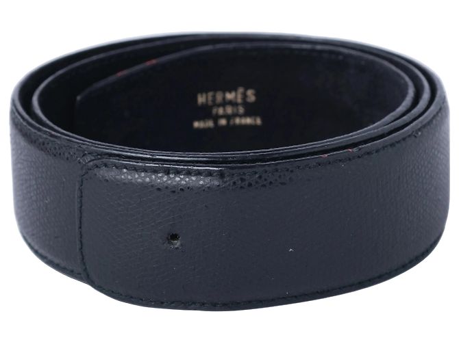 Constance Hermès Vintage Leather Belt Strap Black
