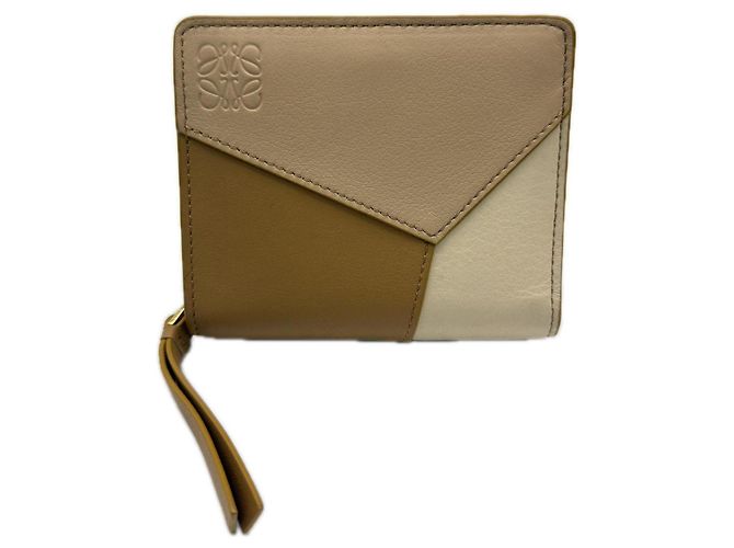 Loewe Puzzle Compact Wallet Beige