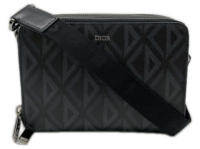 Pochette Messenger CD Diamond Christian Dior Marrom Preto