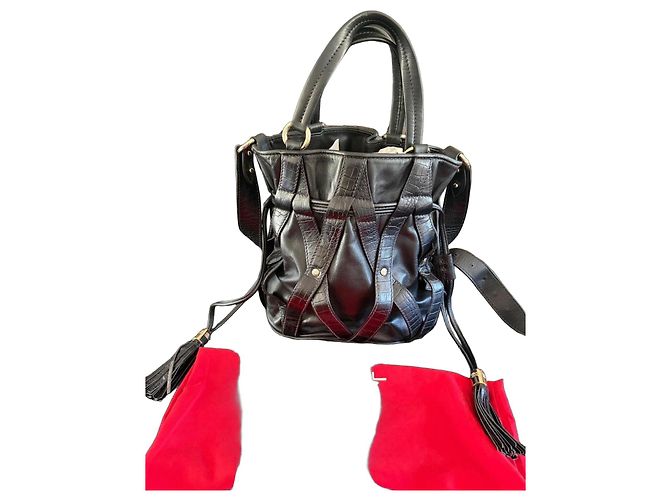 Elsa Sellier Lancel Elsa Borsa in Pelle Nera Nero