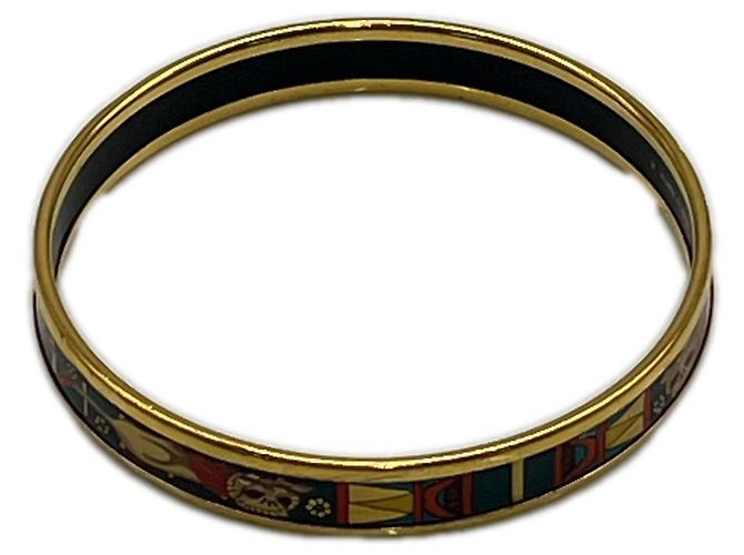 Hermès Pulseira HERMES Cloisonné Enamel PM GP Multicor Dourado