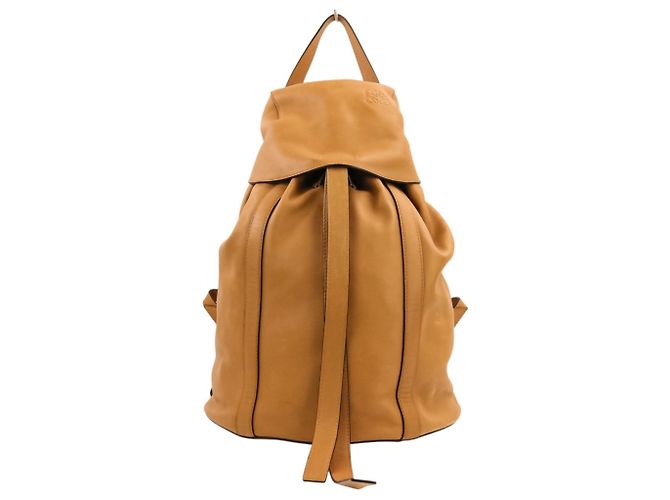 Loewe Leather Drawstring Backpack Brown Camel