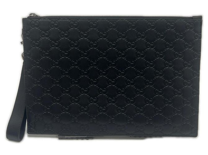 Pochette en cuir Shima Gucci Noir
