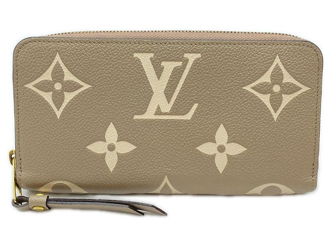 Louis Vuitton Monogram Empreinte Bicolor Zippy Wallet Beige