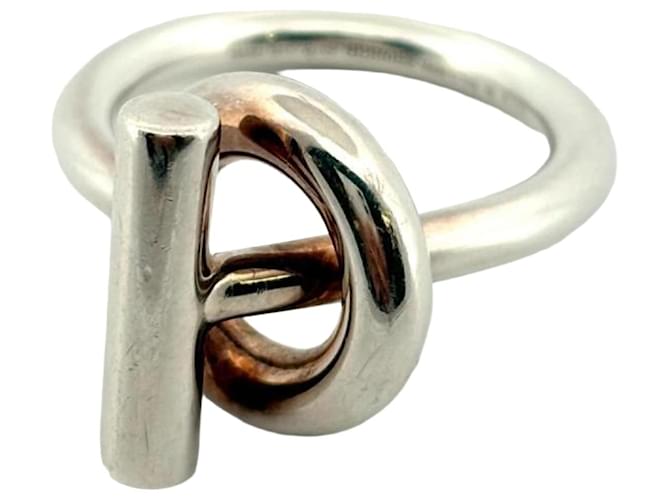 Ring Hermès Bague bandeau HERMES Echappé MM Silver 925 Argenté 