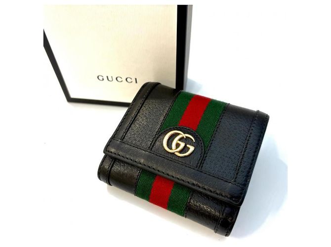 Gucci Ophidia GG Web Stripe Black Bi-fold Wallet