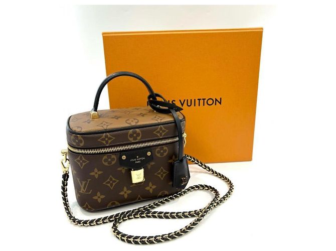 Louis Vuitton Monogram Reverse Vanity Chain Schultertasche Braun Schwarz Monogramm