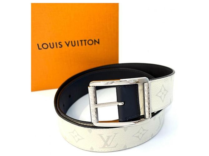 Louis Vuitton M0003 Gürtel Reverso 40MM Weiß Marineblau