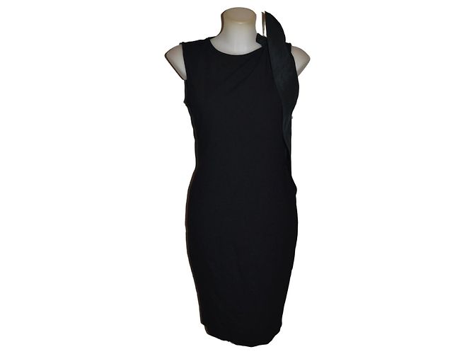 RED Valentino schwarzes Midi-Kleid aus Stretch-Baumwolle