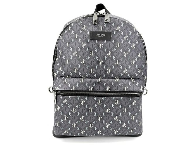 Jimmy Choo Gray Leather Backpack Brown