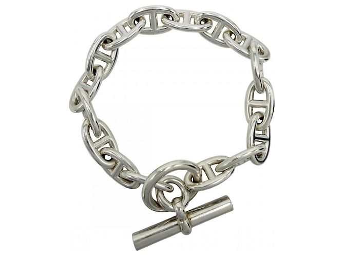 Hermès Pulsera Hermes Chaine d'Ancre GM Plata