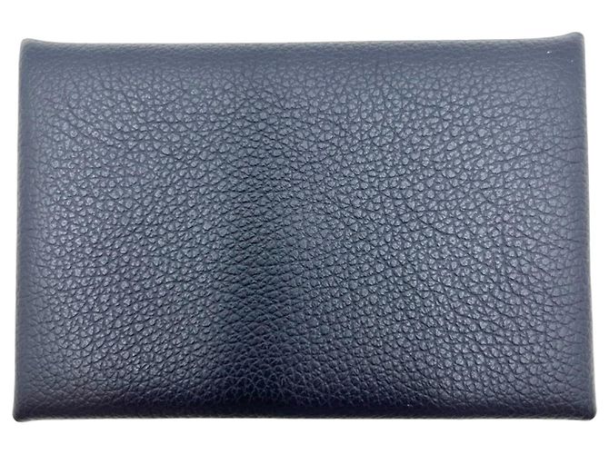 Hermès Hermes Calvi Coin Purse Navy blue