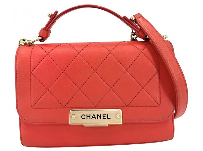 Bolsa de Ombro Chanel Matelassé Chain Laranja