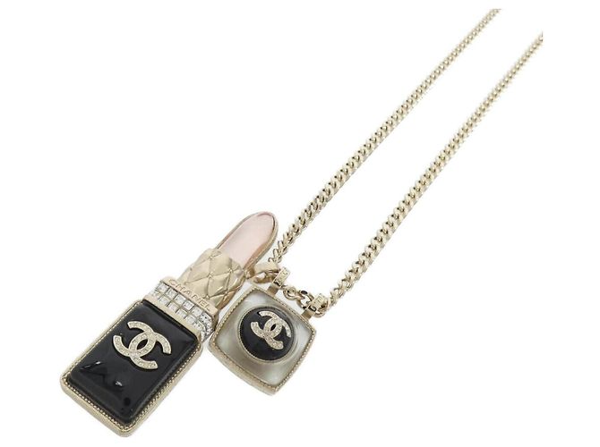 Collana Chanel AB7670 Nero Rosa Bianco D'oro