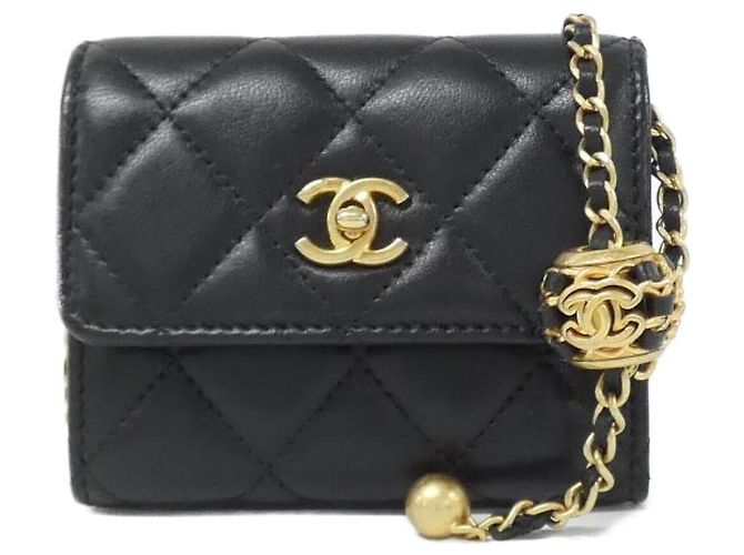 Bolsa de couro Chanel AP2704 Preto