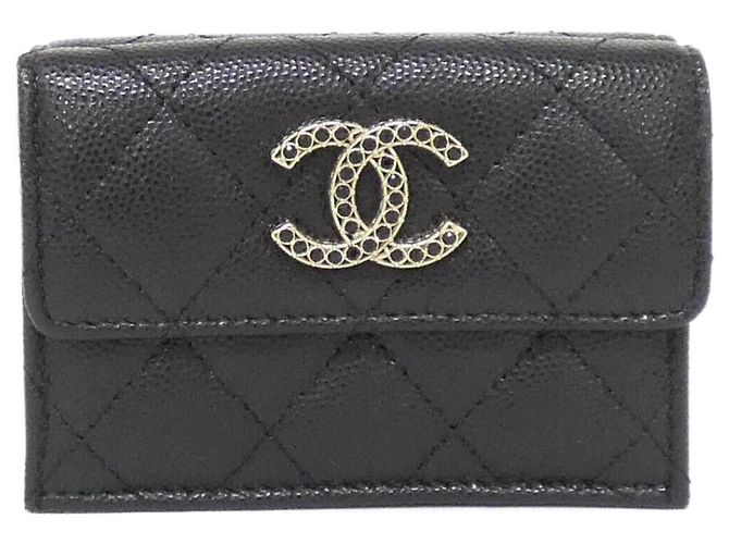 Chanel AP3397 Tri-Fold Wallet in Schwarz