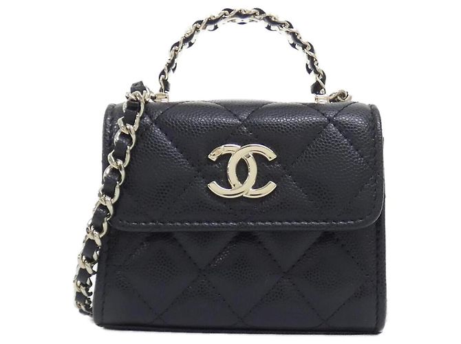 Bolsa Chanel AP4982 em couro de bezerro granulado Preto