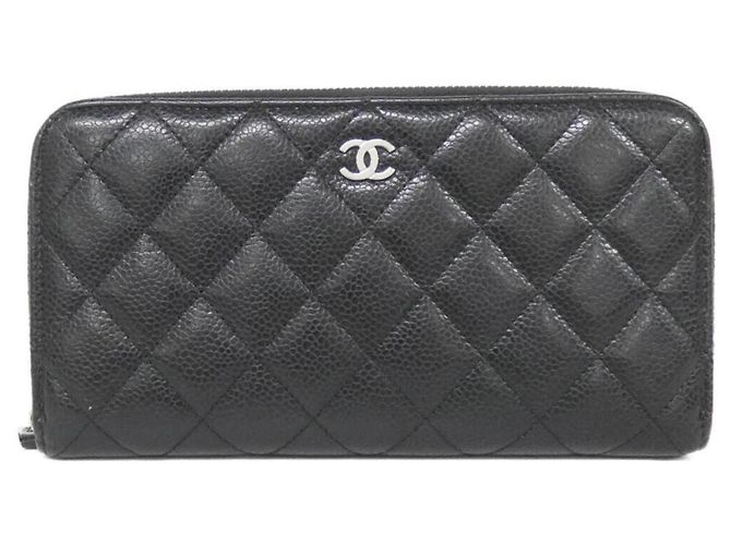 Chanel Timeless Classic Line AP0242 Wallet Black Dark red
