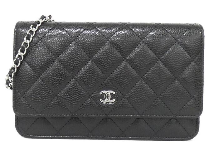 Portafoglio con catena Chanel Timeless Classic Nero Bordò