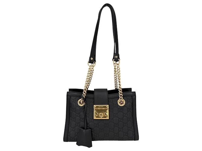 Padlock Borsa a spalla in pelle nera da donna Gucci Nero