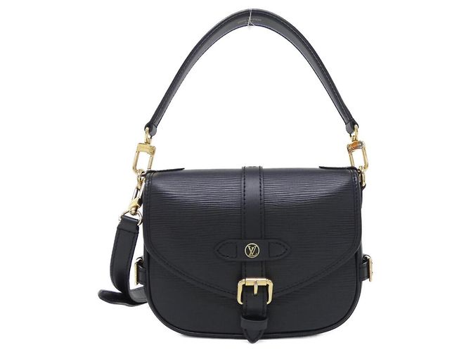 Borsa a Spalla Louis Vuitton Epi Saumur BB Nero