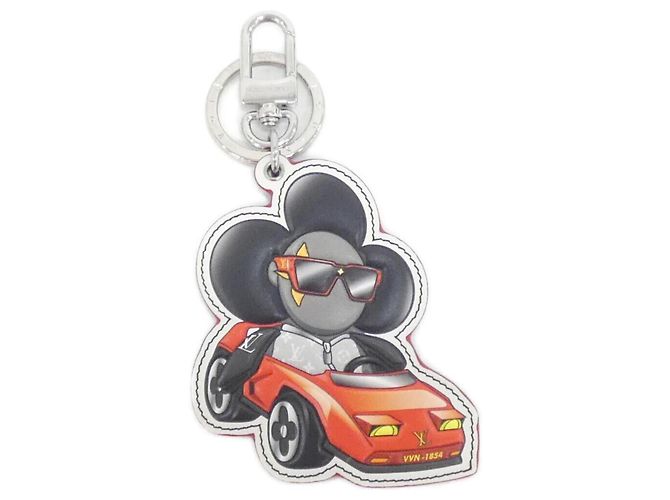 Portachiavi Louis Vuitton Monogram Eclipse Porte Clés Sporty Car Vivienne Nero Argento