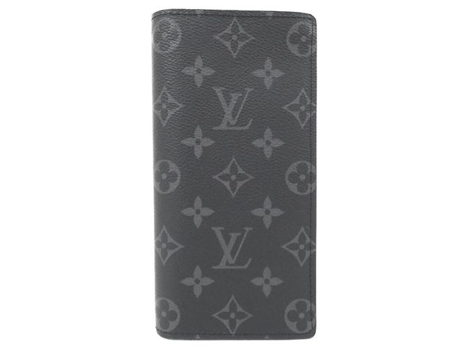 Louis Vuitton Monogram Eclipse Portefeuille Brazza Wallet Black