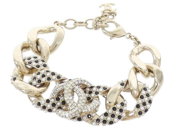 Bracciale Charm Chanel Nero Bianco D'oro 