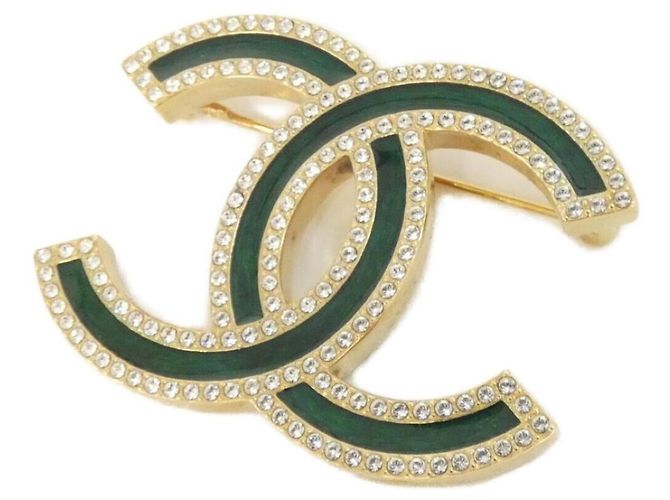 Spilla Chanel Oro e Verde D'oro 