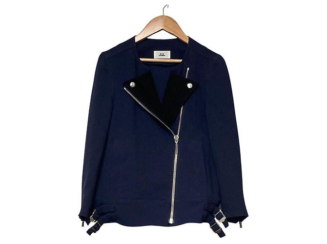 Autre Marque M/M ATTACHMENT Leather Jacket Blue Navy blue