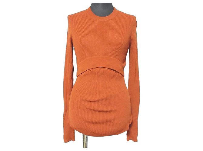 Autre Marque UN3D. Top de malha 2WAY BASIC KNIT TOP Top de malha Laranja