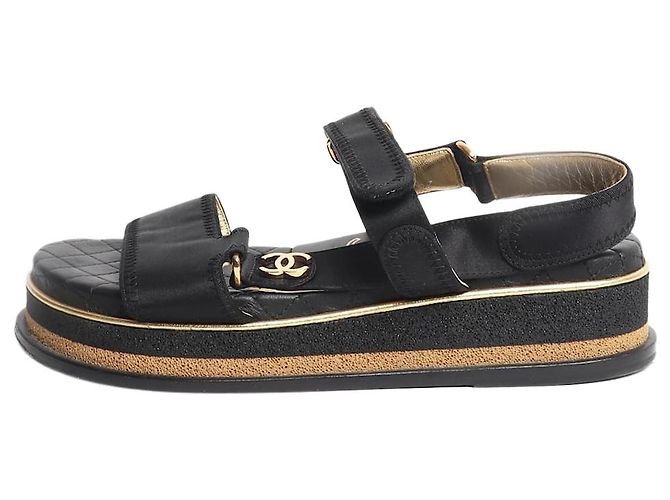 Chanel Black platform sandals - size EU 38