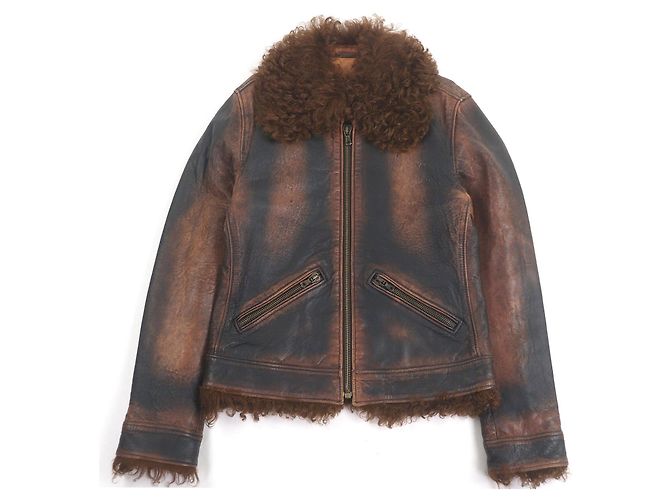 Dolce & Gabbana Dolce&Gabbana Lamb Leather Fur Jacket Brown