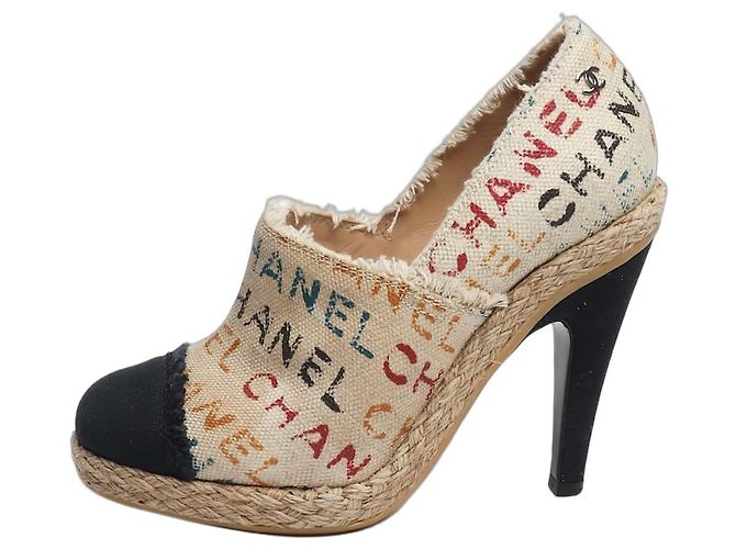 Chanel Espadrilles de tacón multicolores - talla EU 36.5