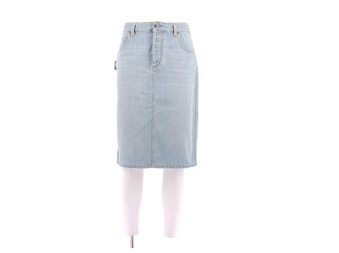 Falda midi de denim azul Bottega Veneta Algodón Talla 40