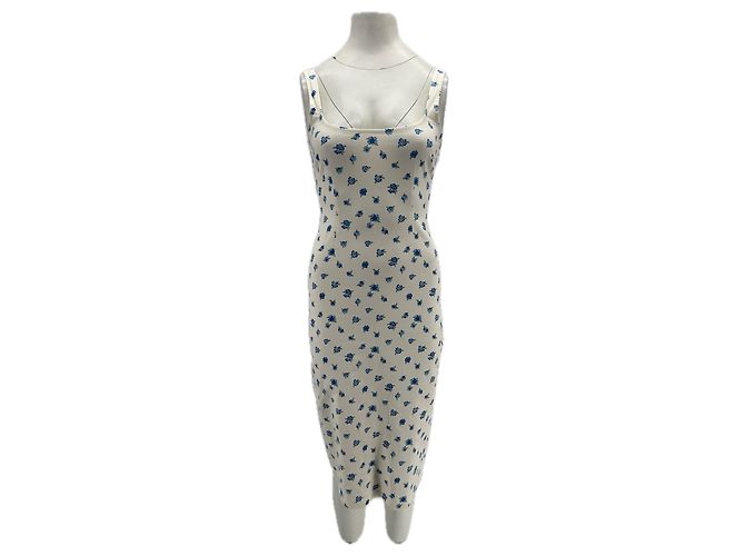 Autre Marque Vestido floral de algodón blanco PUJKA S