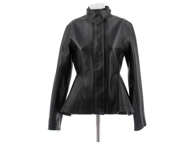 Alaïa Lederjacke Schwarz Größe 38