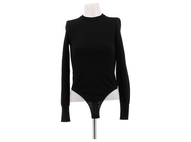 Alaïa Black Wool Bodysuit