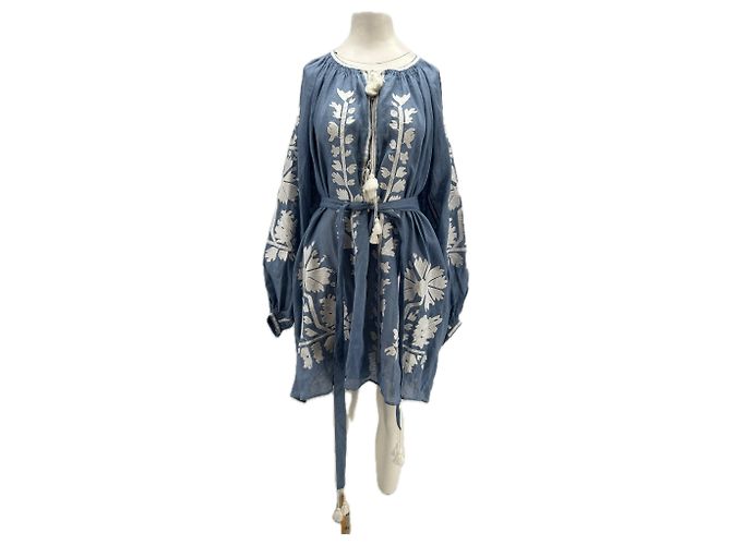 Autre Marque Camicetta blu con cintura